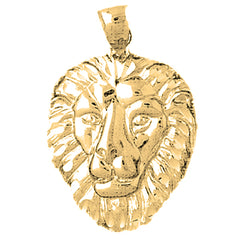 10K, 14K or 18K Gold Lion Head Pendant