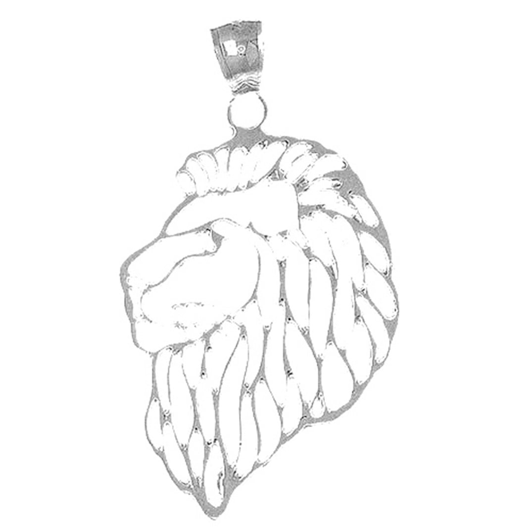 10K, 14K or 18K Gold Lion Head Pendant