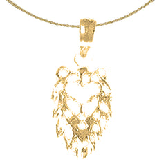 14K or 18K Gold Lion Head Pendant