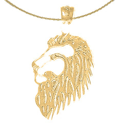 14K or 18K Gold Lion Head Pendant