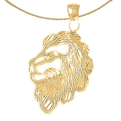 14K or 18K Gold Lion Head Pendant