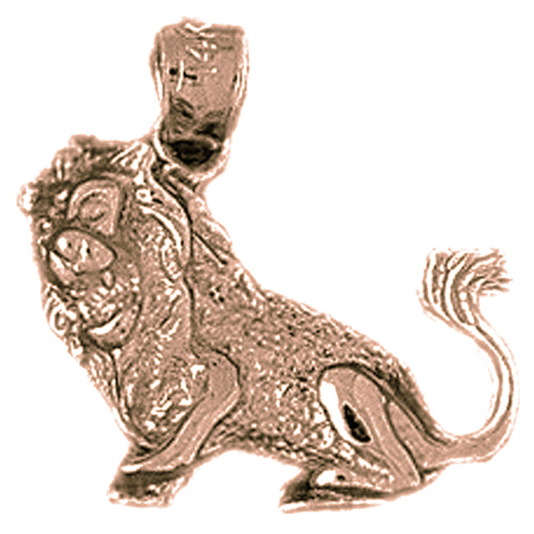 10K, 14K or 18K Gold Lion Pendant