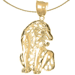 10K, 14K or 18K Gold Lion Pendant