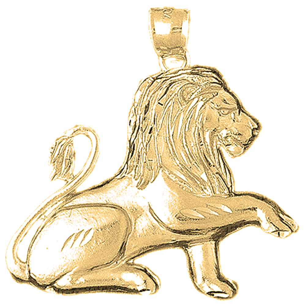 10K, 14K or 18K Gold Lion Pendant