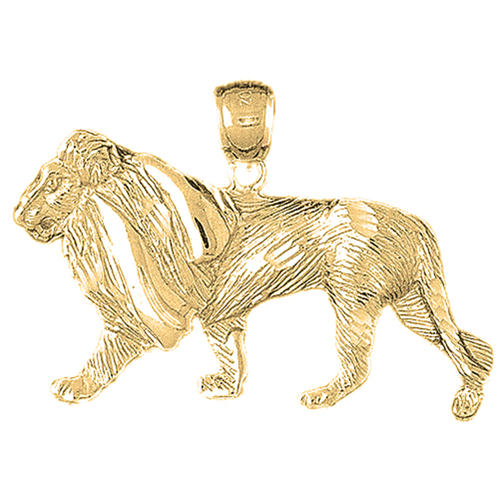 10K, 14K or 18K Gold Lion Pendant