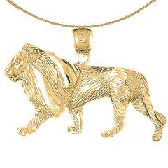 10K, 14K or 18K Gold Lion Pendant