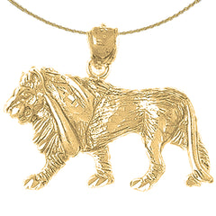 10K, 14K or 18K Gold Lion Pendant