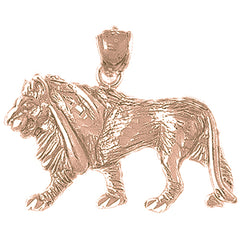 10K, 14K or 18K Gold Lion Pendant