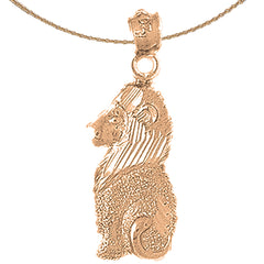 14K or 18K Gold Lion Pendant