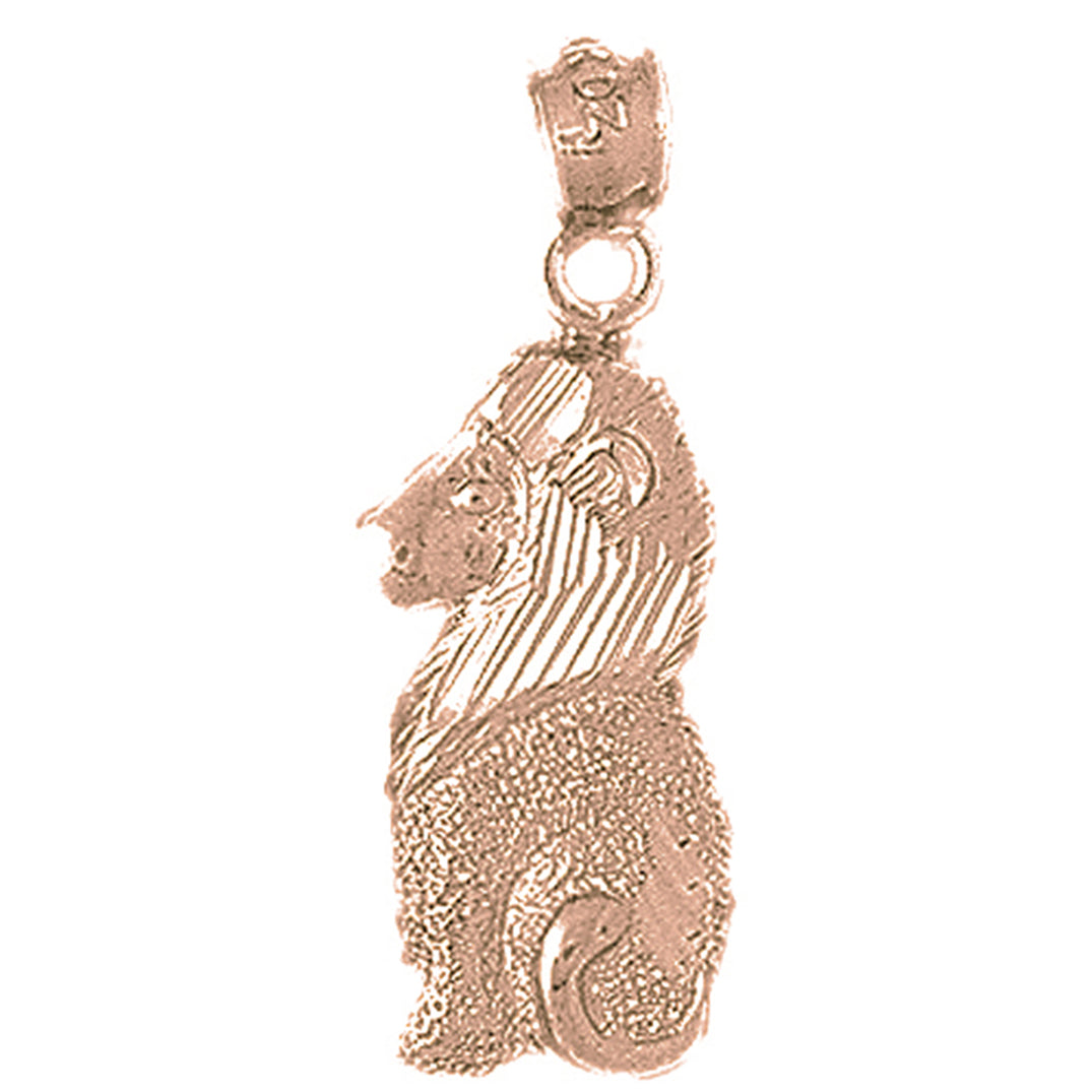 14K or 18K Gold Lion Pendant