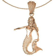 10K, 14K or 18K Gold Mermaid Pendant