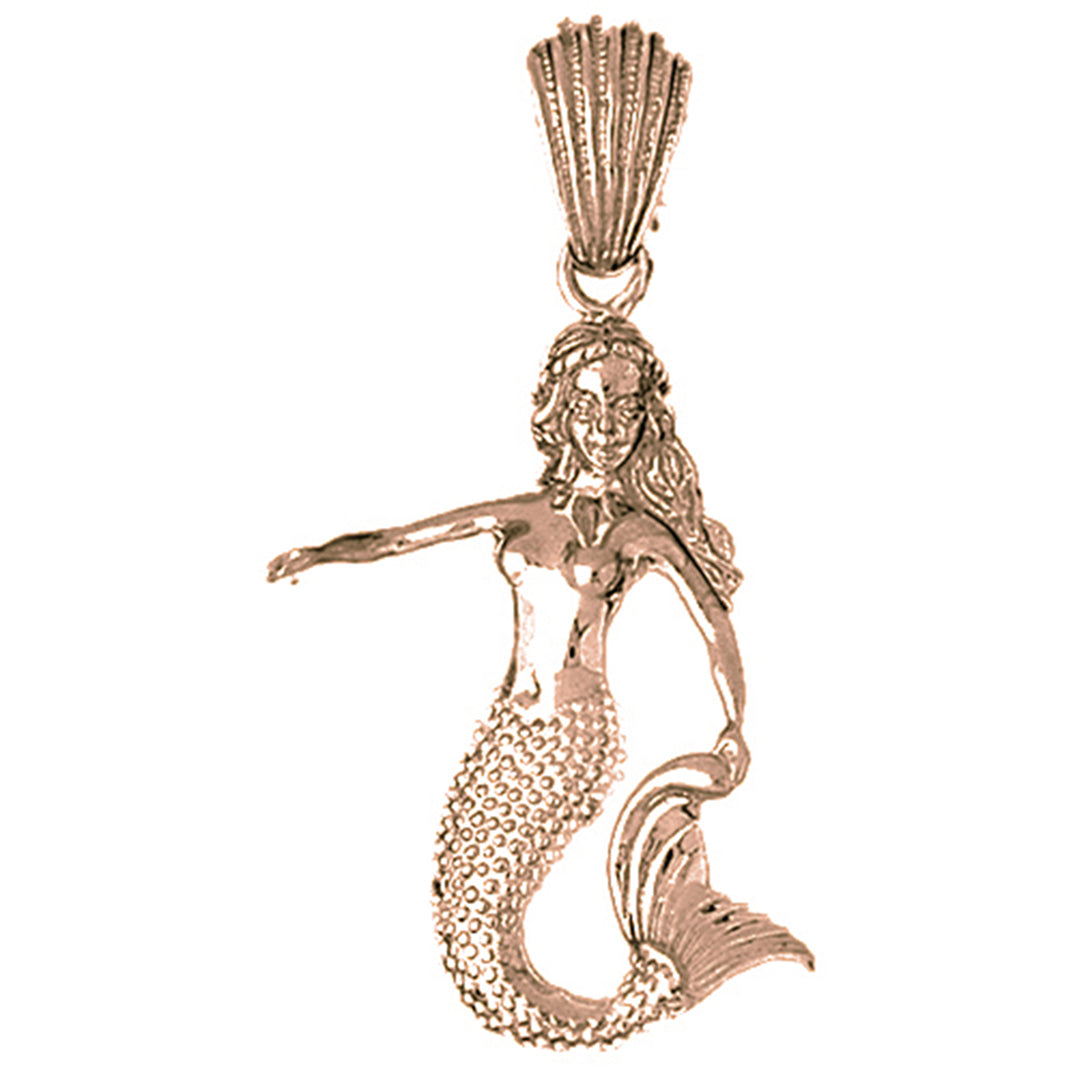 10K, 14K or 18K Gold Mermaid Pendant