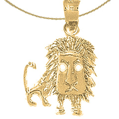 14K or 18K Gold Lion Pendant