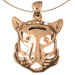 10K, 14K or 18K Gold Tiger Head Pendant