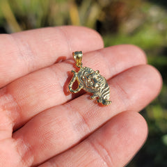 10K, 14K or 18K Gold Tiger Pendant