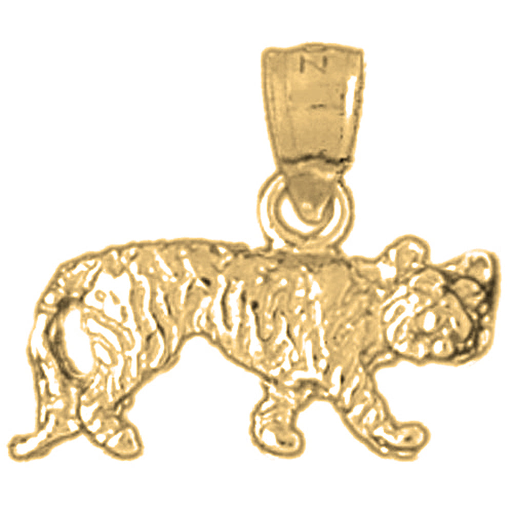 14K or 18K Gold Leopard Pendant