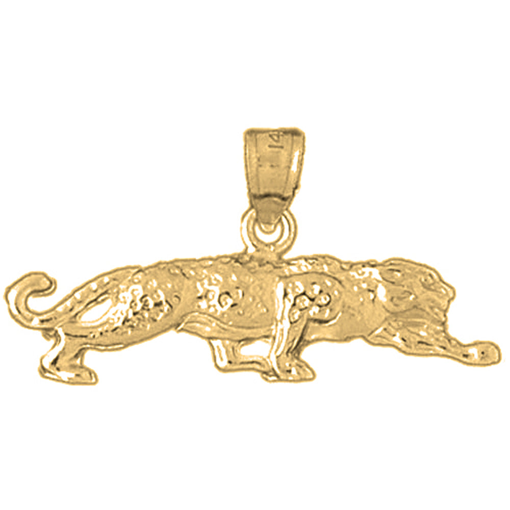 14K or 18K Gold Leopard Pendant