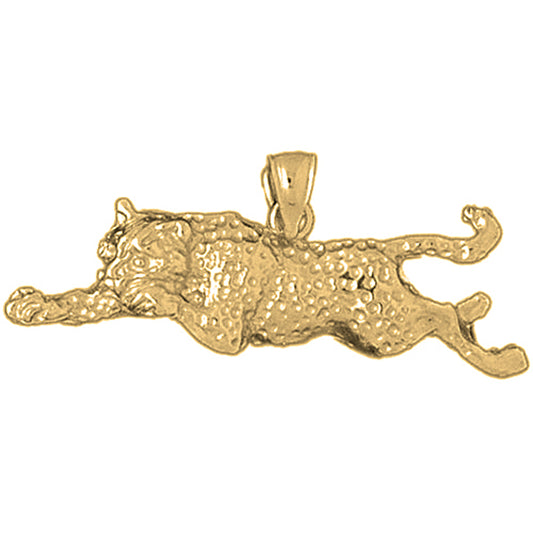 10K, 14K or 18K Gold Leopard Pendant