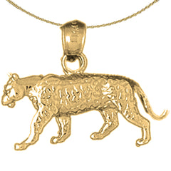 10K, 14K or 18K Gold Tiger Pendant