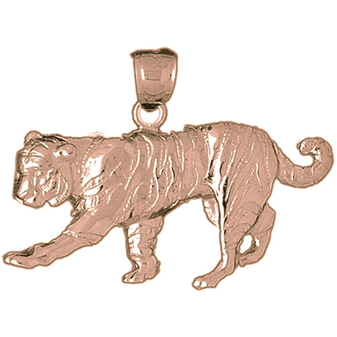 10K, 14K or 18K Gold Tiger Pendant