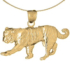 Colgante Tigre de Oro de 10K, 14K o 18K