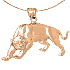 10K, 14K or 18K Gold Panther Pendant