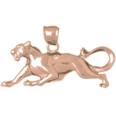 10K, 14K or 18K Gold Panther Pendant