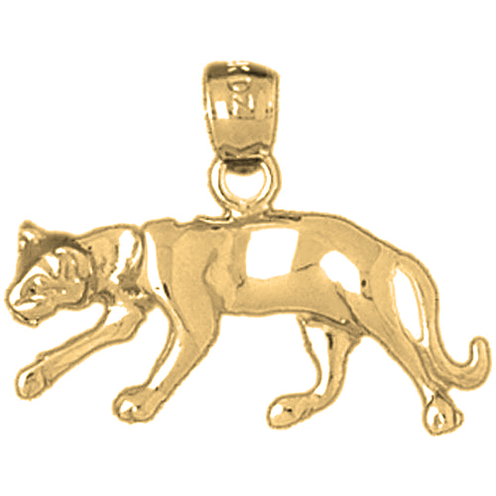 10K, 14K or 18K Gold Panther Pendant