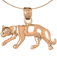 10K, 14K or 18K Gold Panther Pendant