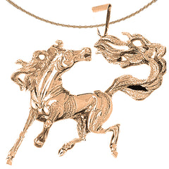 10K, 14K or 18K Gold Mustang Pendant