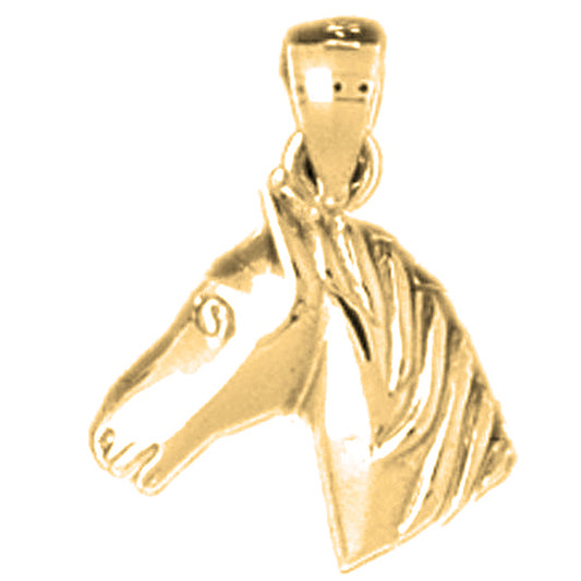 14K or 18K Gold Horse Head Pendant