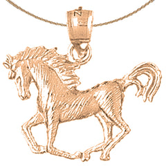 Colgante de caballo de oro de 14 quilates o 18 quilates