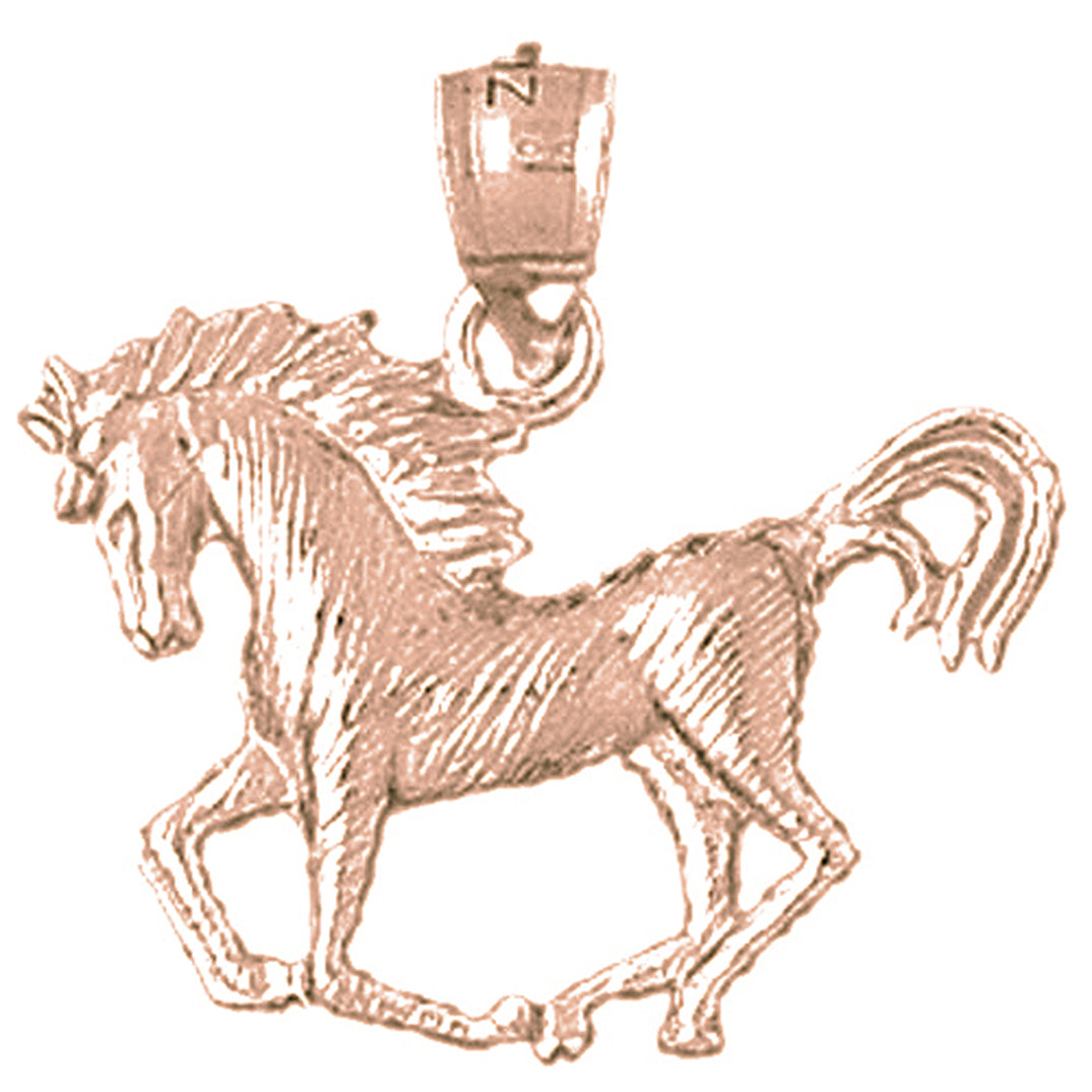 14K or 18K Gold Horse Pendant