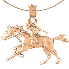 Jockey- und Pferdeanhänger aus 10 Karat, 14 Karat oder 18 Karat Gold