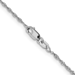 14K White Gold 1.3mm Singapore Chain