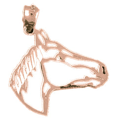 14K or 18K Gold Horse Head Pendant