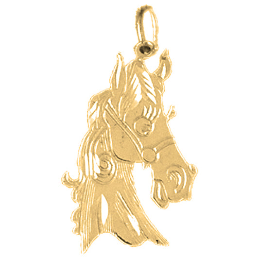 14K or 18K Gold Horse Head Pendant