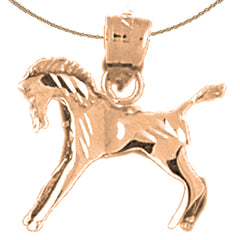 14K or 18K Gold 3D Horse Pendant