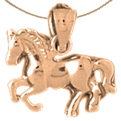 Colgante de caballo de oro de 14 quilates o 18 quilates