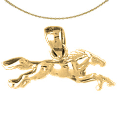 Colgante de caballo de oro de 14 quilates o 18 quilates