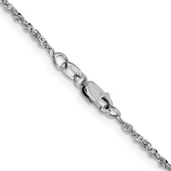 14K White Gold 1.6mm Sparkle Singapore Chain