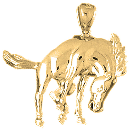10K, 14K or 18K Gold Rodeo Horse Pendant