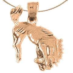 10K, 14K or 18K Gold Rodeo Horse Pendant