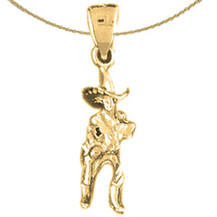 14K or 18K Gold Cowboy Pendant