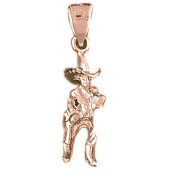 14K or 18K Gold Cowboy Pendant