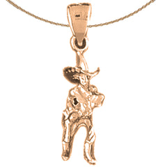 14K oder 18K Gold Cowboy Anhänger