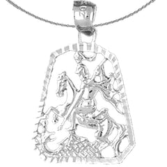 14K oder 18K Gold Anhänger „Der Heilige Georg tötet den Drachen“