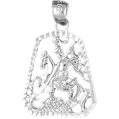 14K or 18K Gold Saint George Killing the Dragon Pendant