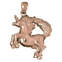 10K, 14K or 18K Gold Unicorn Pendant