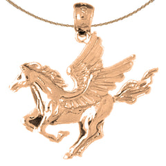 Pegasus-Anhänger aus 10 Karat, 14 Karat oder 18 Karat Gold